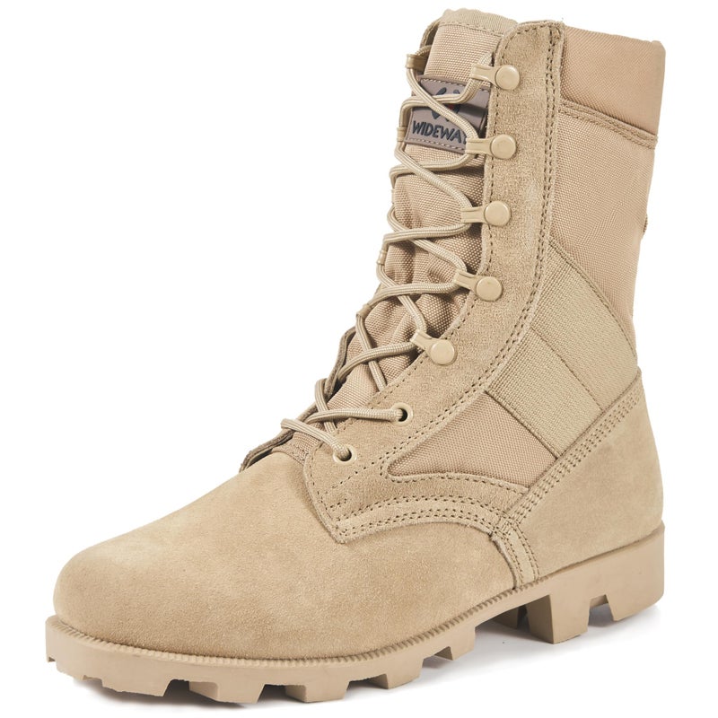 WIDEWAY Men and Women Jungle Boots Tactical Military Combat Boots Leather Army Hunting Combat Work Boots - Image 1